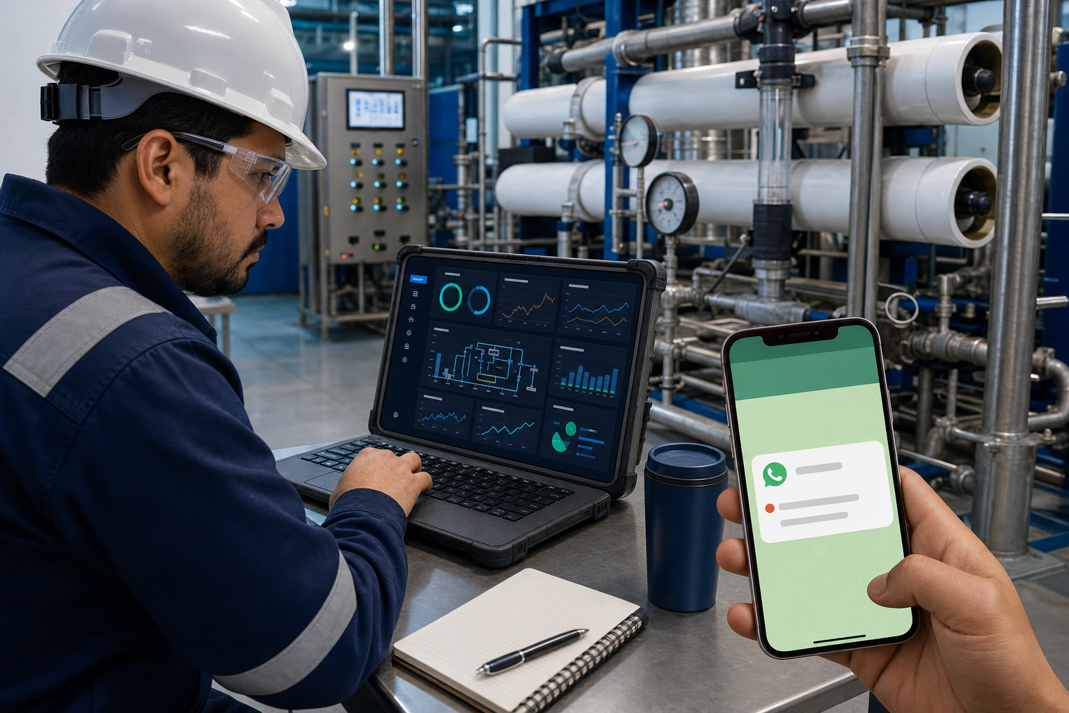 Plataforma HYDROVEC con monitoreo industrial y alertas inteligentes